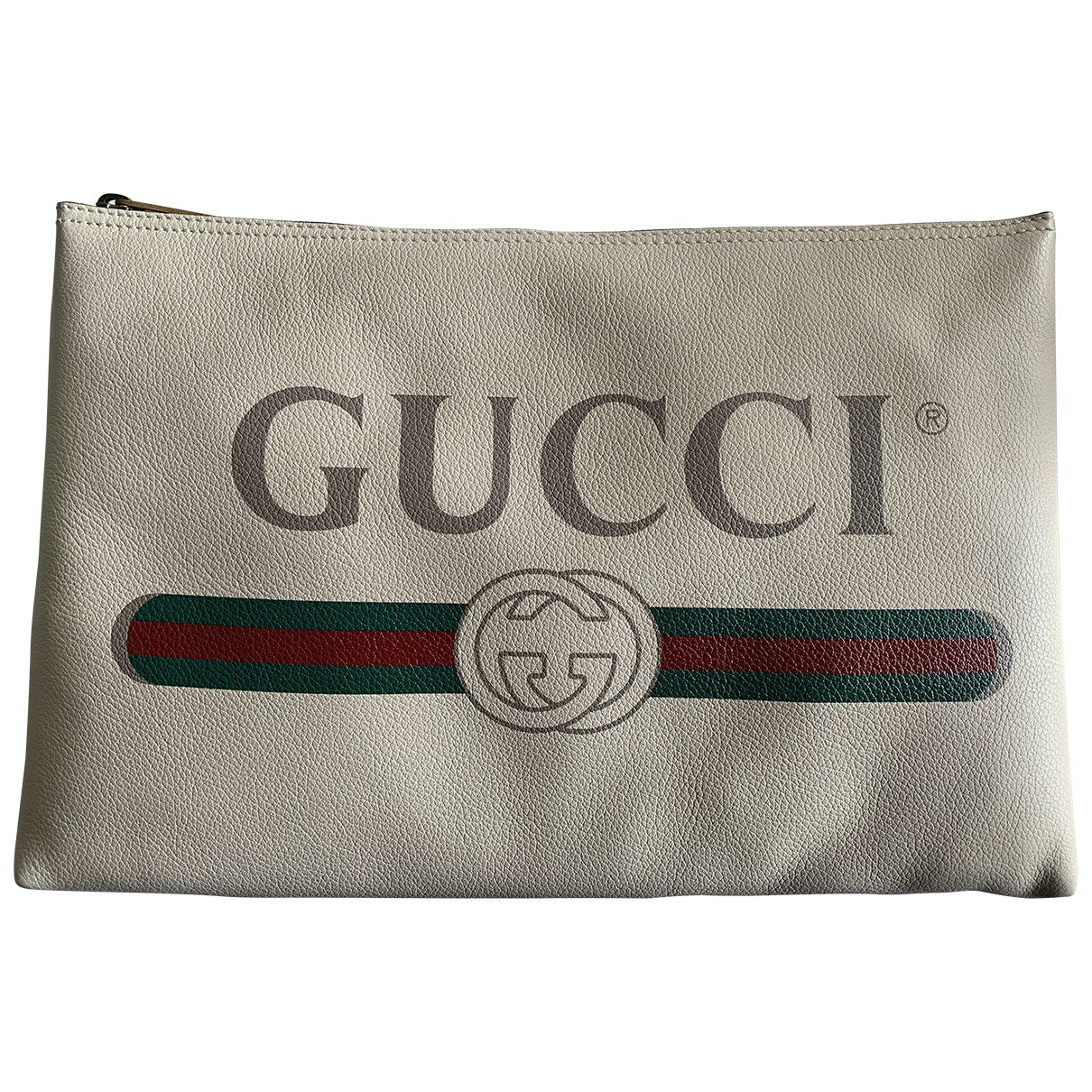 Gucci white leather case