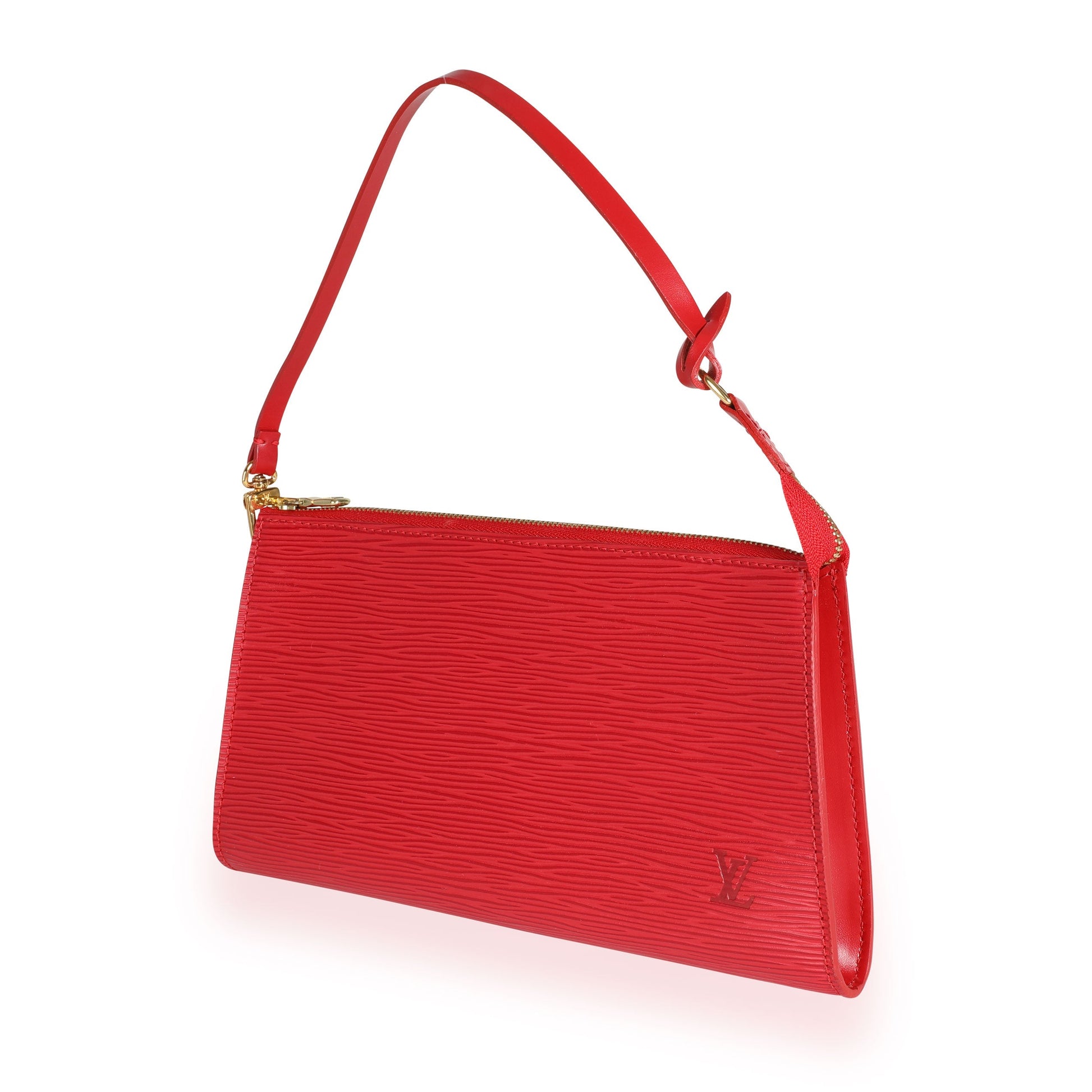 Louis Vuitton Coquelicot Epi Pochette Accessoires 24 Leather Clutch Bag
