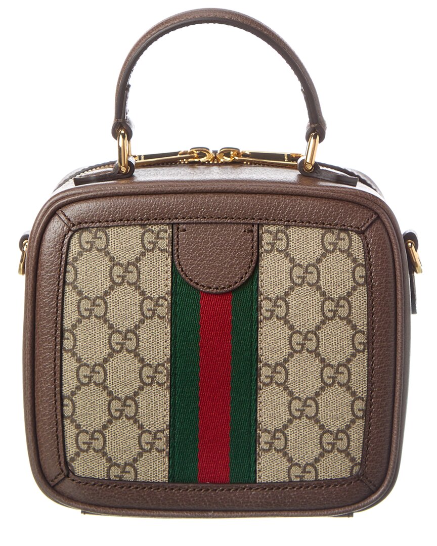 Gucci Ophidia Mini Gg Supreme Canvas & Leather Top Handle Bag
