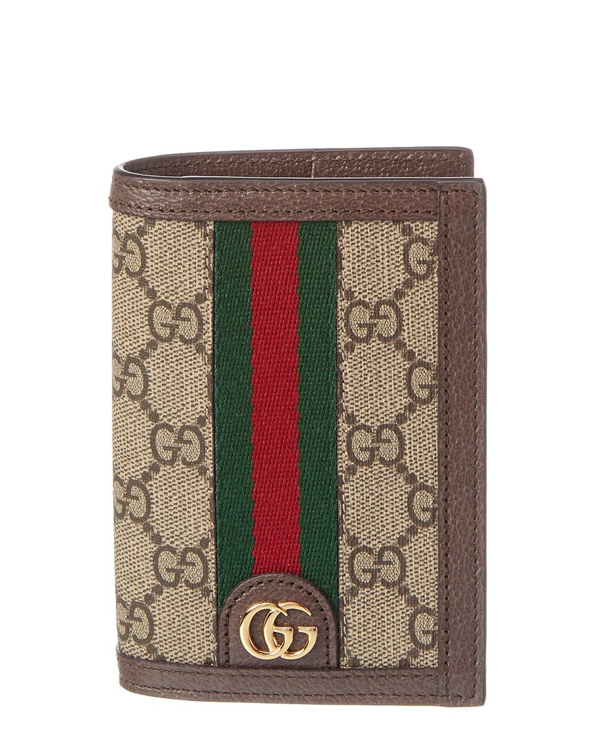 Gucci Ophidia Gg Supreme Canvas & Leather Passport Case