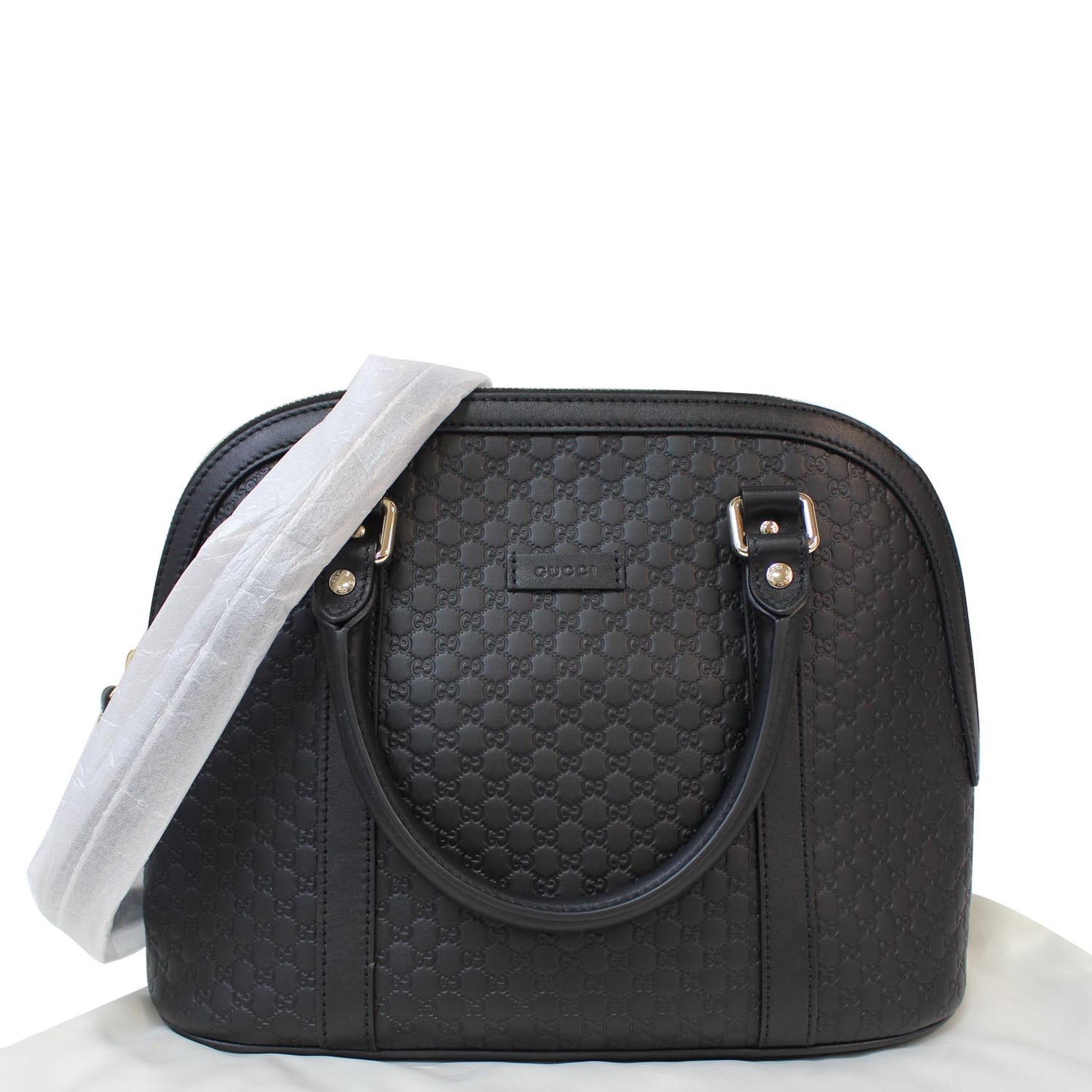 Gucci Dome Microssima Shoulder Bag Leather Black
