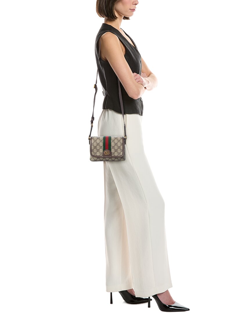 Gucci Ophidia Gg Supreme Canvas & Leather Mini Bag