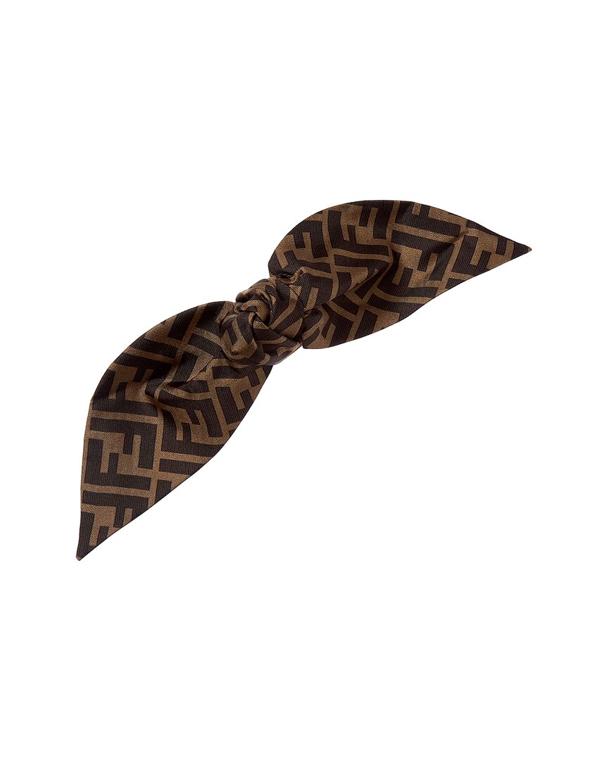 Fendi Handbag Ff Silk Hair Clip Brown