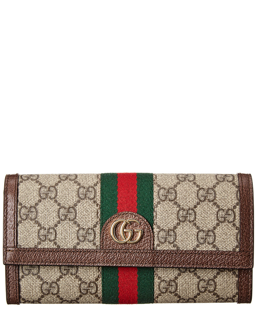 Gucci Ophidia Gg Supreme Canvas & Leather Continental Wallet