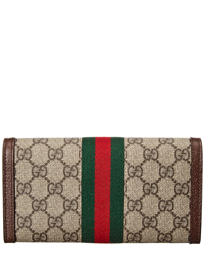 Gucci Ophidia Gg Supreme Canvas & Leather Continental Wallet