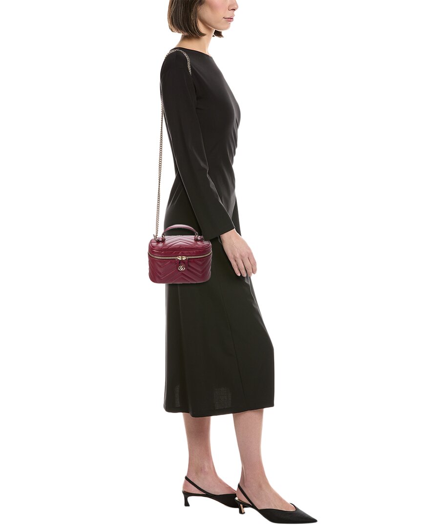 Gucci Gg Marmont Mini Leather Vanity Bag