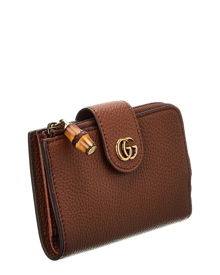 Gucci Double G Medium Leather Card Case, Brown