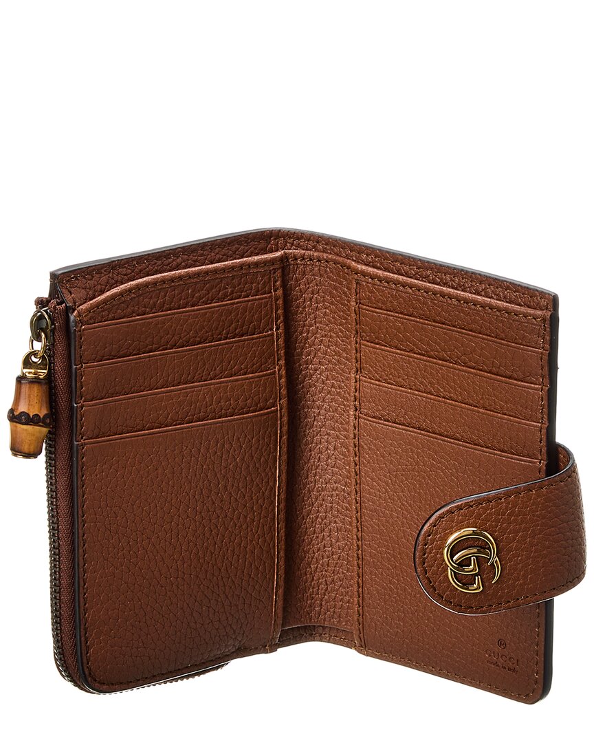 Gucci Double G Medium Leather Card Case, Brown