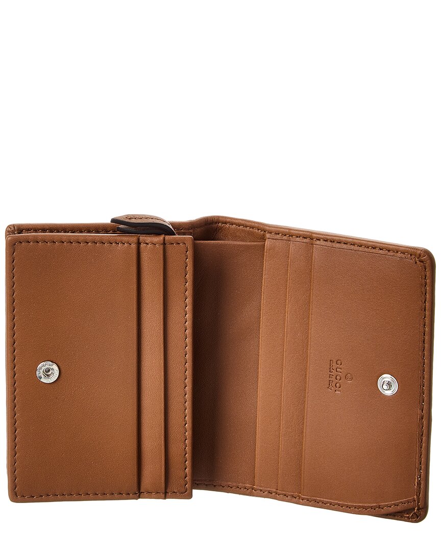 Gucci Gg Emblem Gg Denim & Leather Wallet, Blue