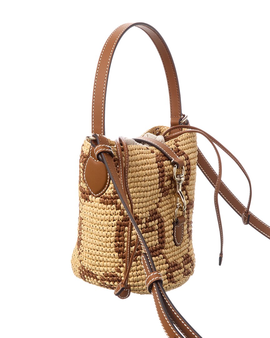 Gucci Gg Leather-Trim Bucket Bag