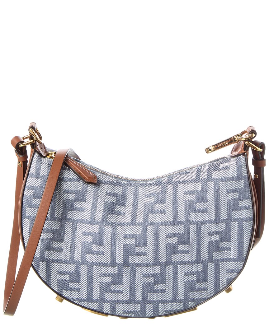 Fendi Handbag graphy Ff & Hobo Bag Leather Denim Blue