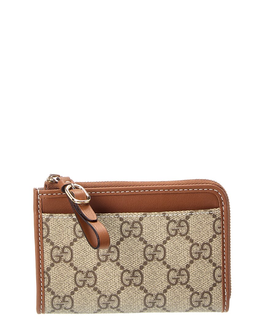 Gucci Gg Supreme Canvas & Leather Card Case
