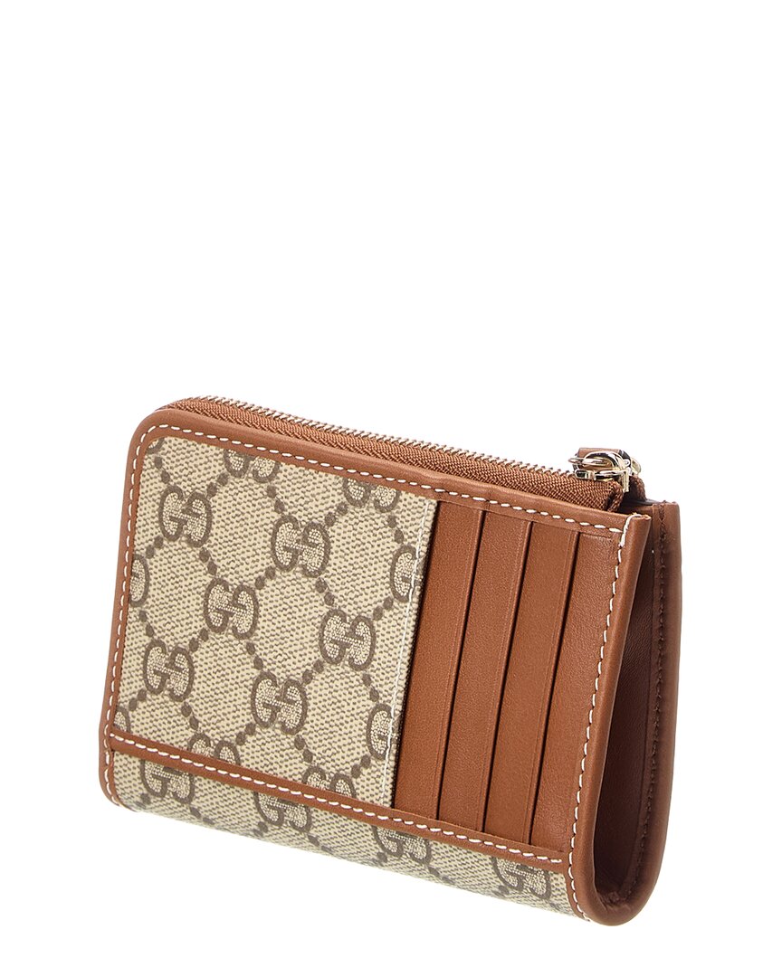 Gucci Gg Supreme Canvas & Leather Card Case