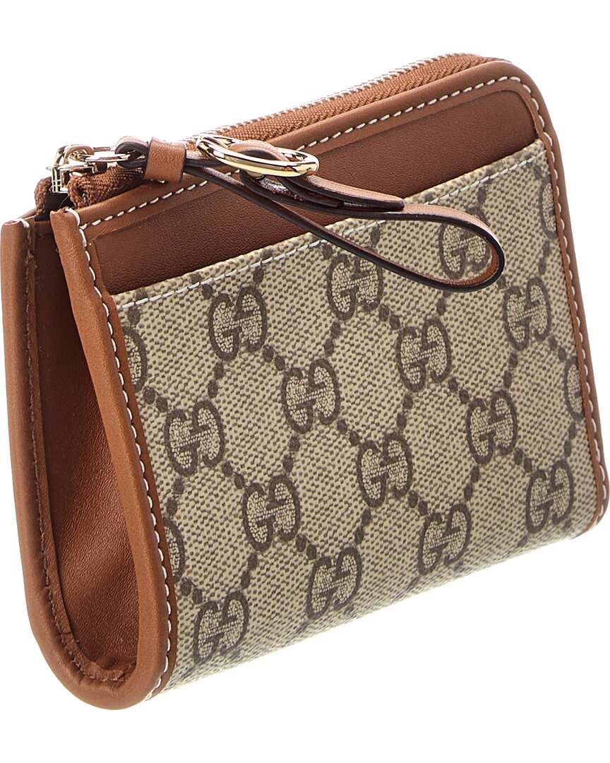 Gucci Gg Supreme Canvas & Leather Card Case