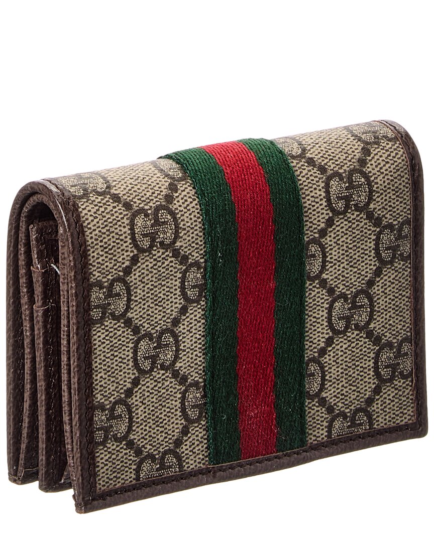 Gucci Ophidia Small Gg Supreme Canvas & Leather Wallet