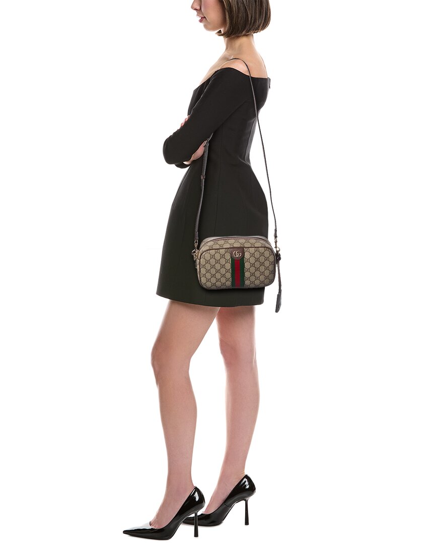 Gucci Ophidia Small Gg Supreme Canvas & Leather Camera Bag