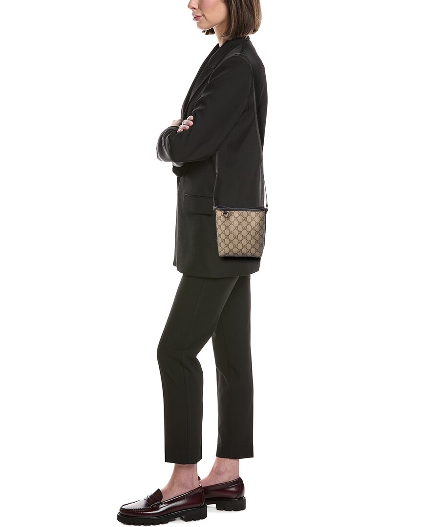 Gucci Gg Emblem Nano Gg Supreme Canvas & Leather Bucket Bag