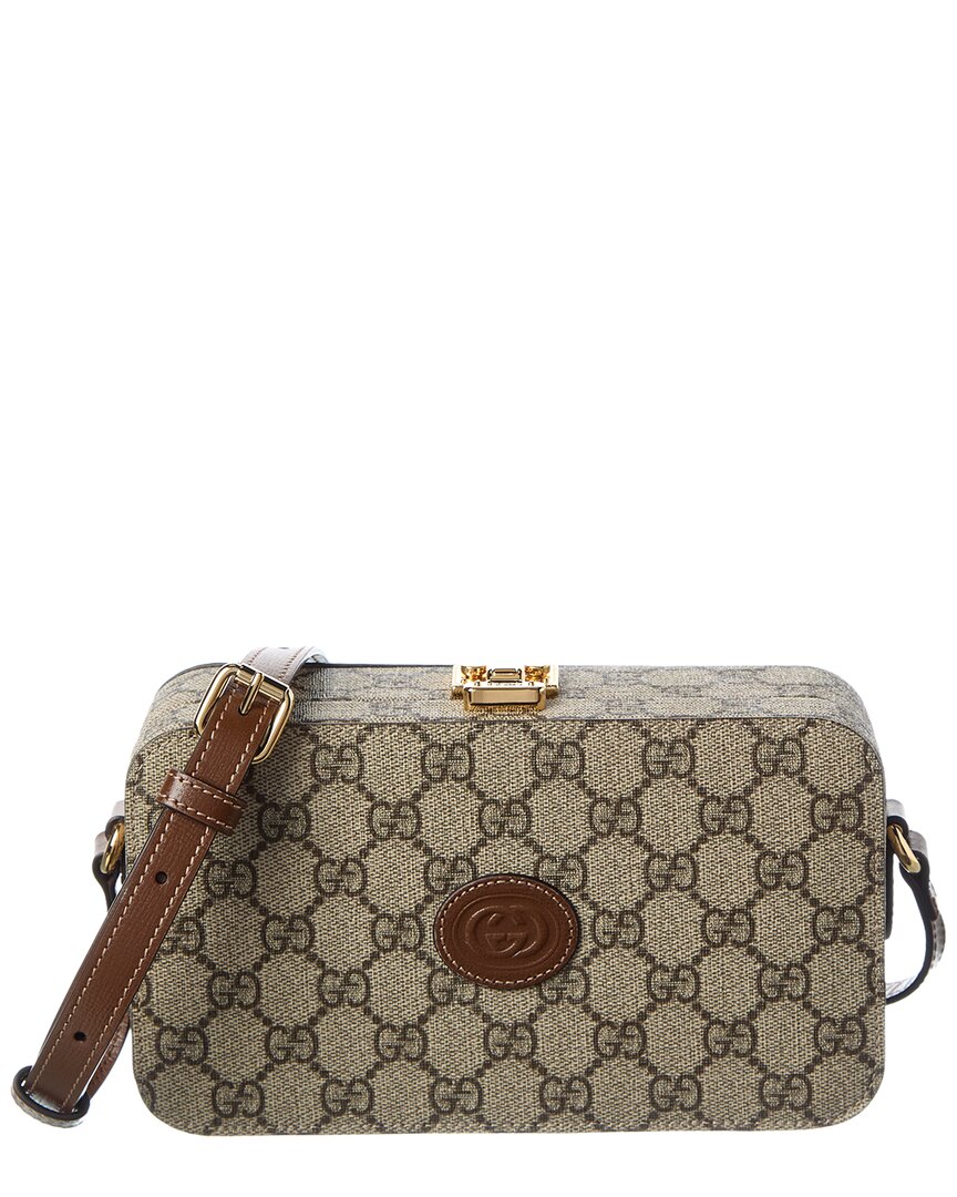 Gucci Gg Supreme Canvas & Leather Box Crossbody