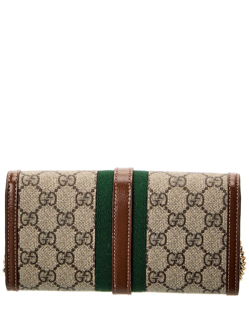 Gucci Jackie 1961 Gg Supreme Canvas & Leather Wallet On Chain
