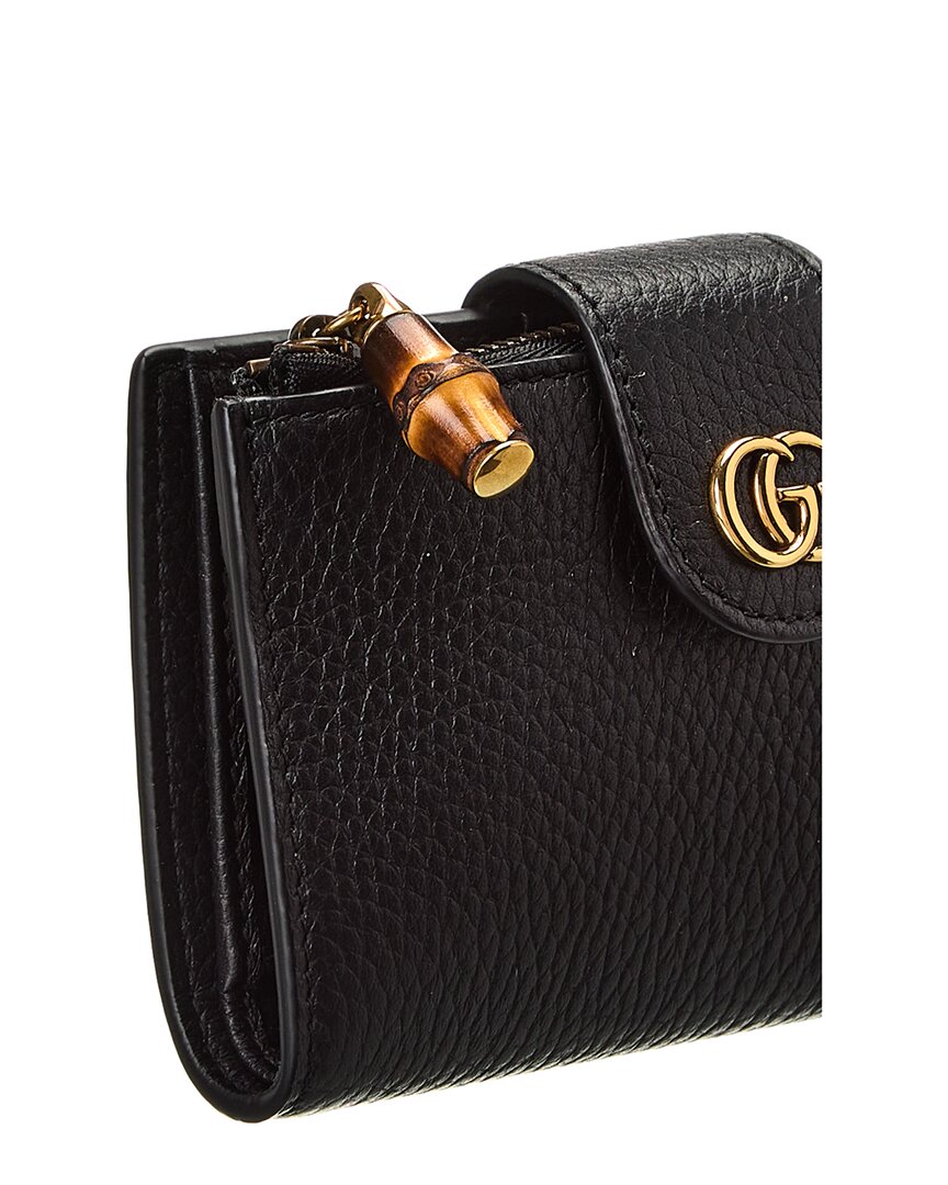 Gucci Double G Medium Leather Card Case, Os, Black
