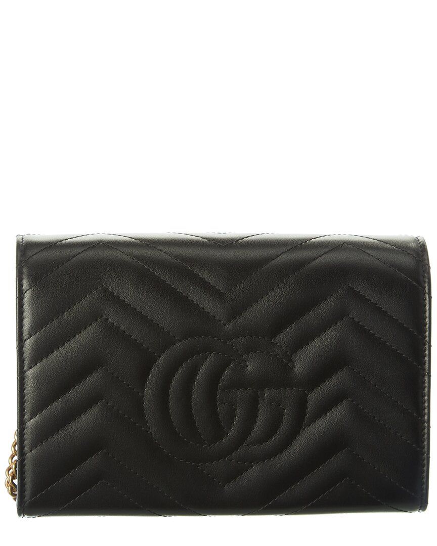 Gucci Gg Marmont Matelasse Leather Wallet On Chain