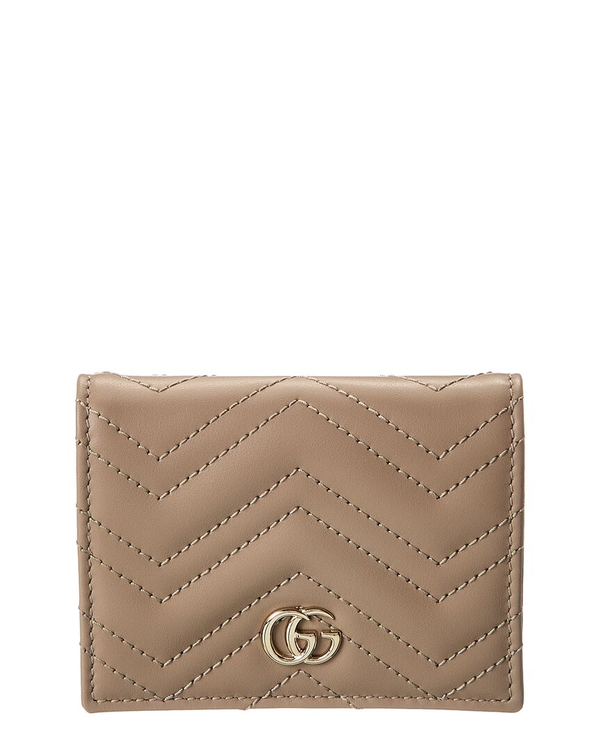 Gucci Gg Marmont Leather Card Case, Ns, Brown