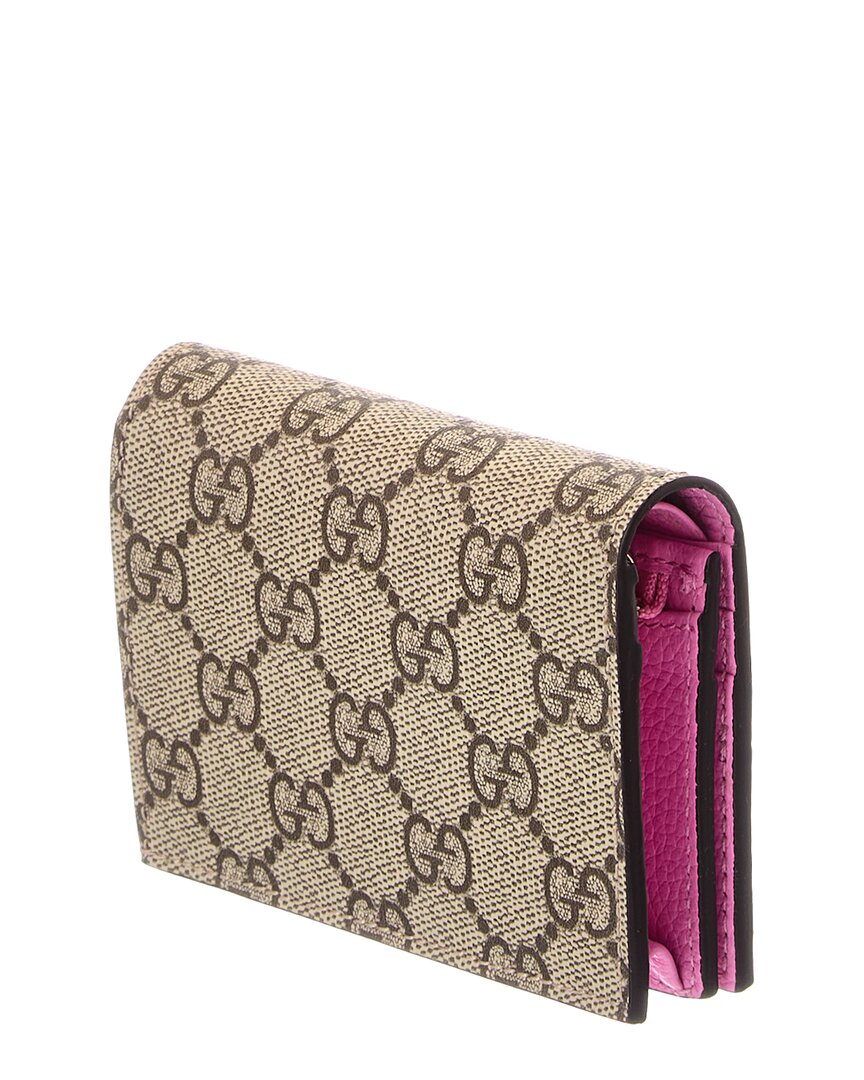 Gucci Gg Marmont Gg Supreme Canvas & Leather Card Case