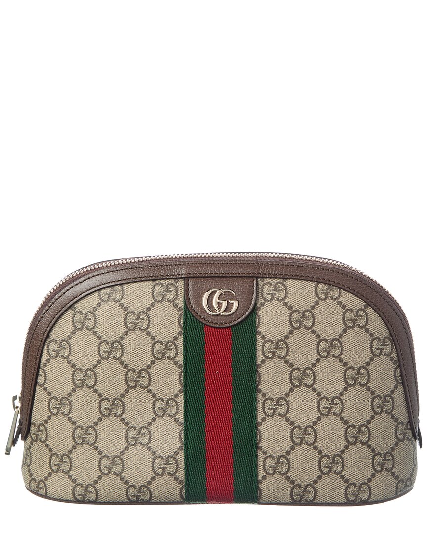 Gucci Ophidia Small Gg Supreme Canvas & Leathe Cosmetic Case