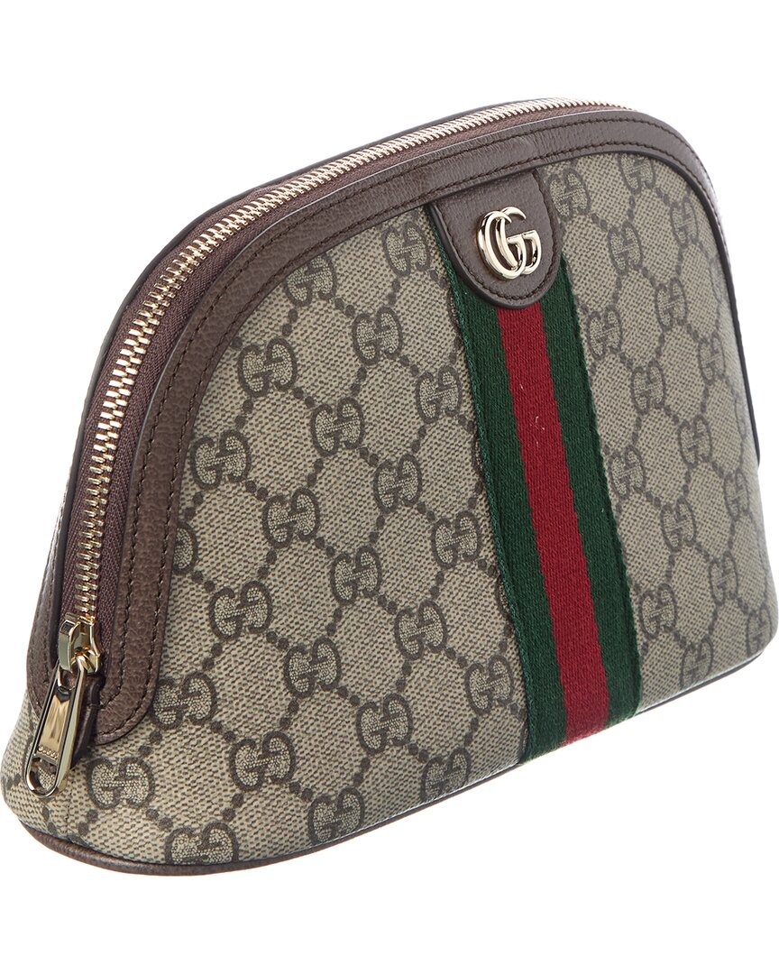 Gucci Ophidia Small Gg Supreme Canvas & Leathe Cosmetic Case