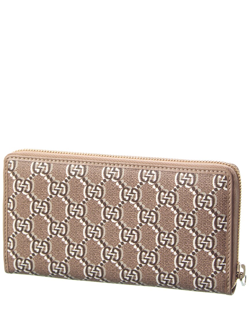 Gucci Gg Shadow Canvas & Leather Zip Around Wallet