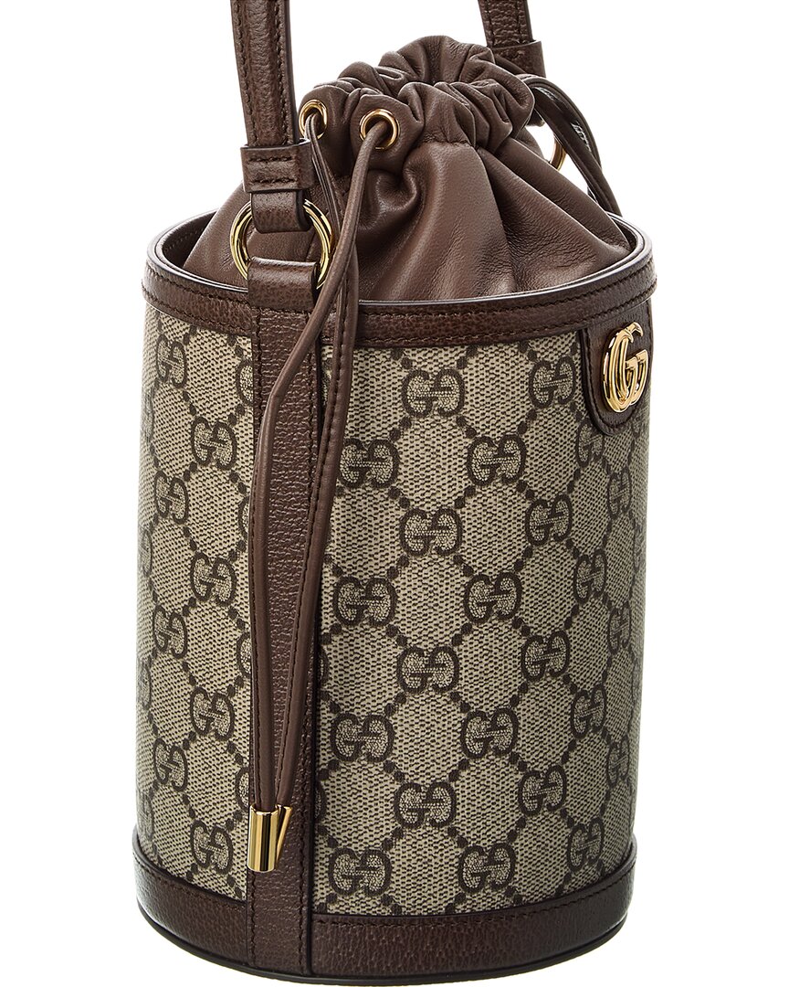 Gucci Ophidia Mini Gg Supreme Canvas & Leather Bucket Bag