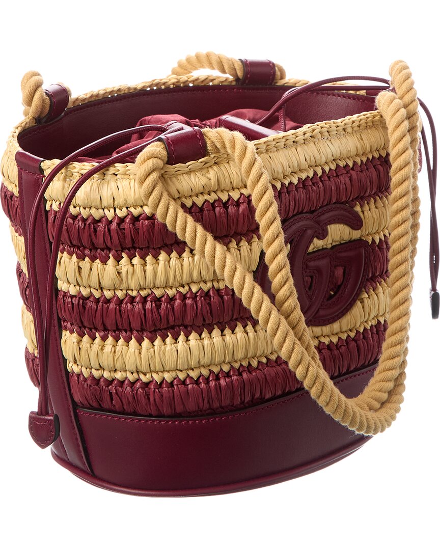 Gucci Gg Mini Leather-Trim Bucket Bag