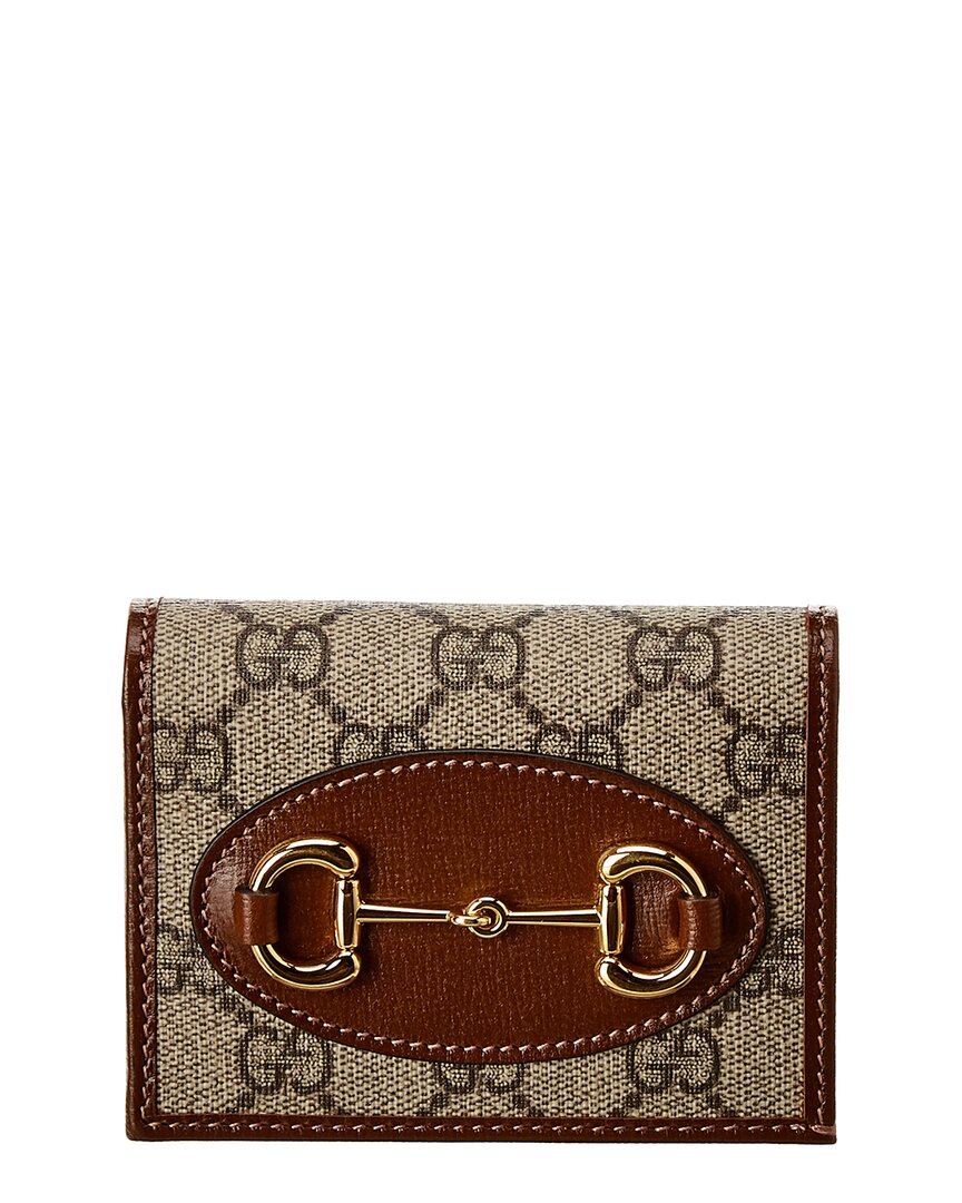 Gucci Horsebit 1955 Gg Supreme Canvas & Leather Wallet, Brown