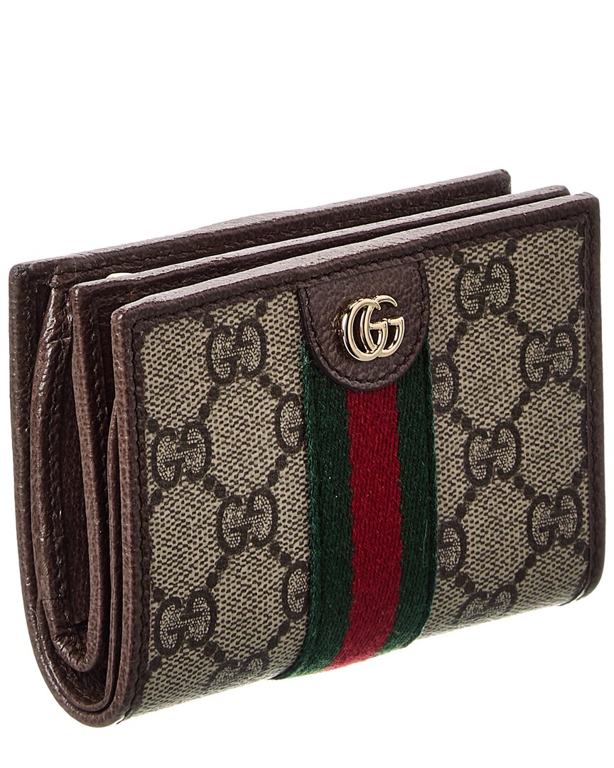 Gucci Ophidia Small Gg Supreme Canvas & Leather Card Case