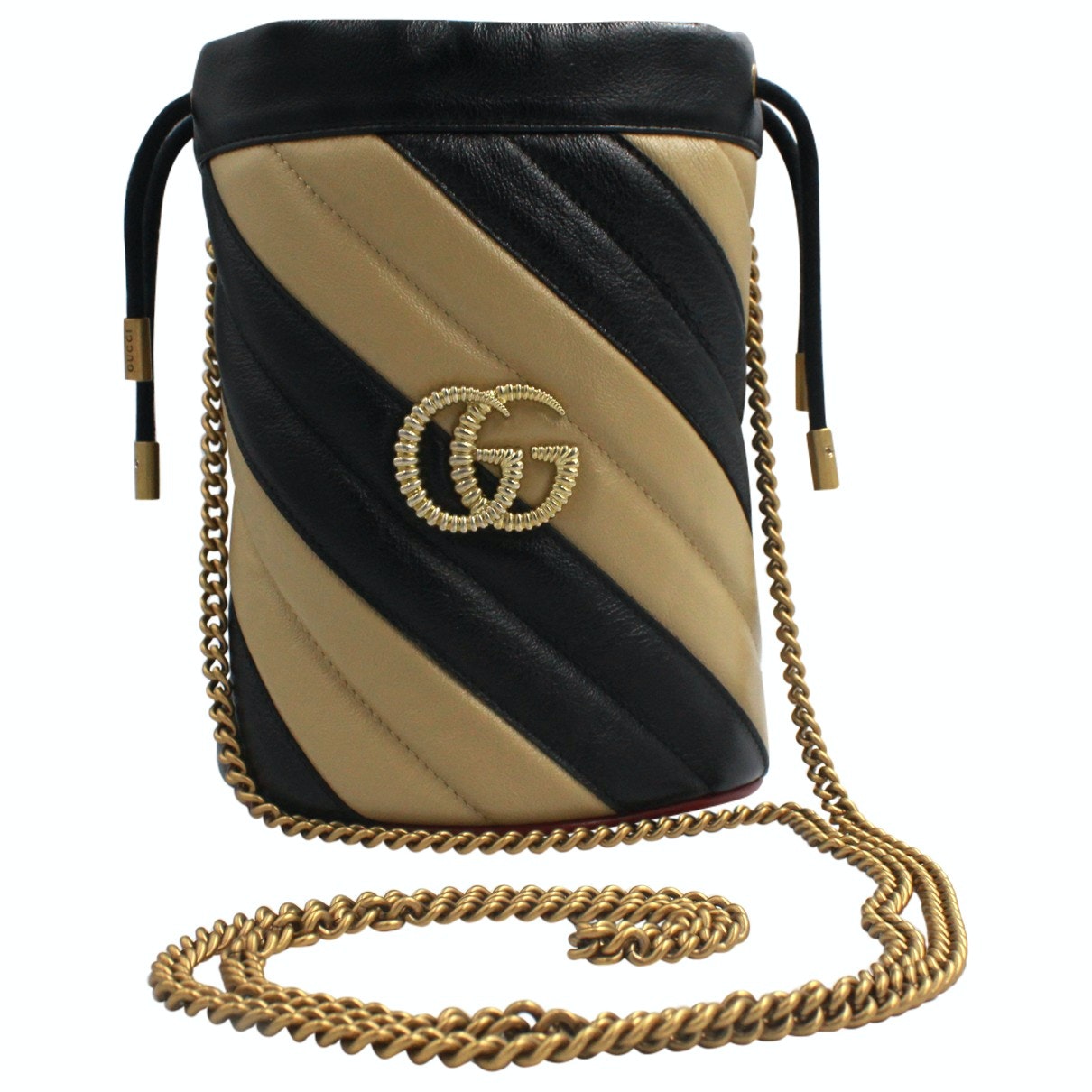 Gucci marmont beige leather handbag