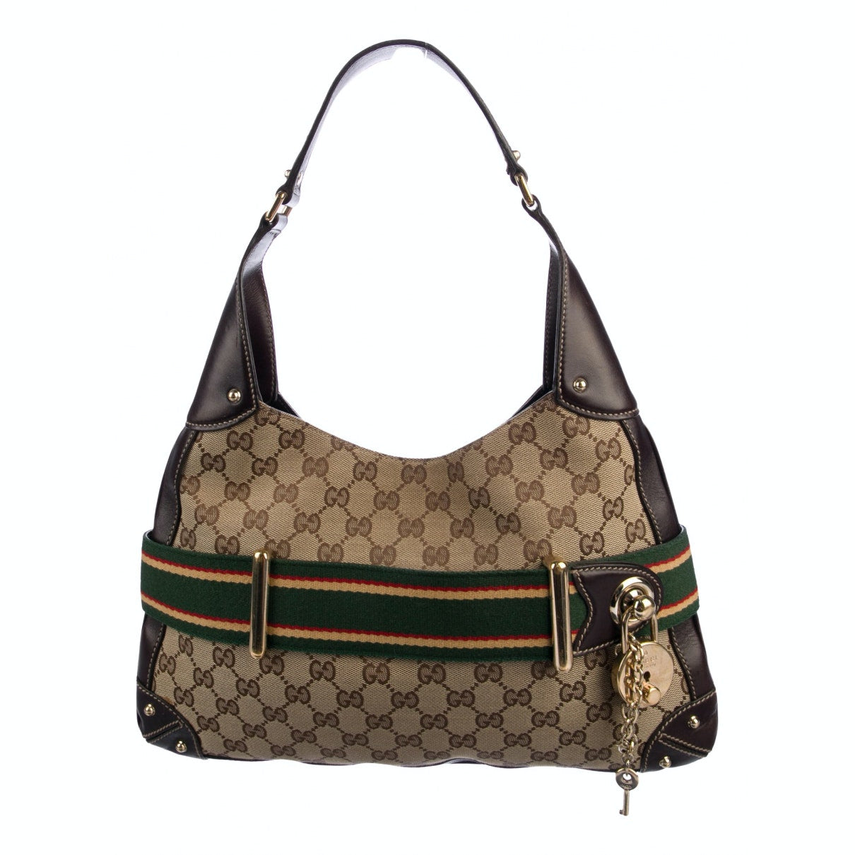 Gucci camel cloth handbag