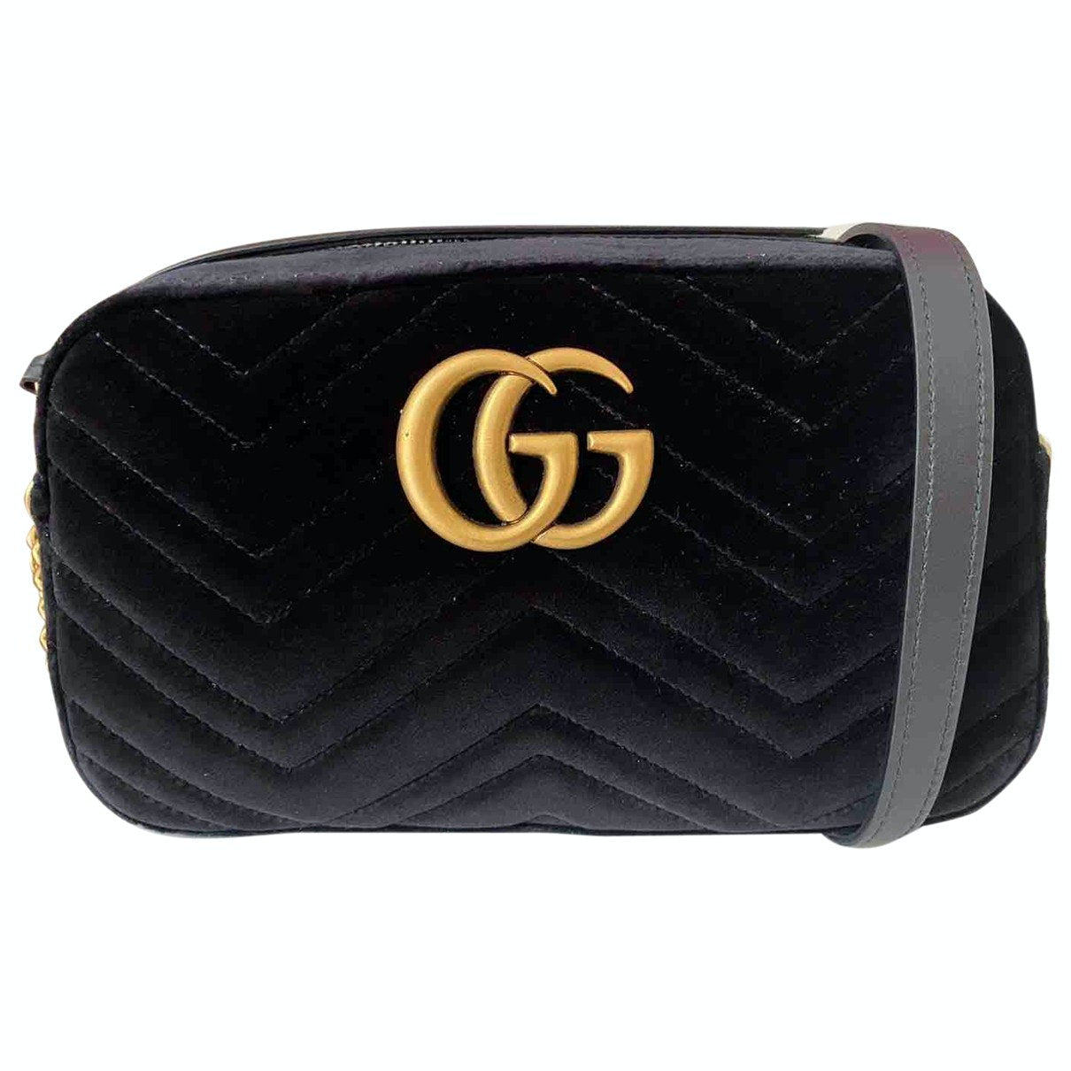 Gucci marmont black velvet handbag
