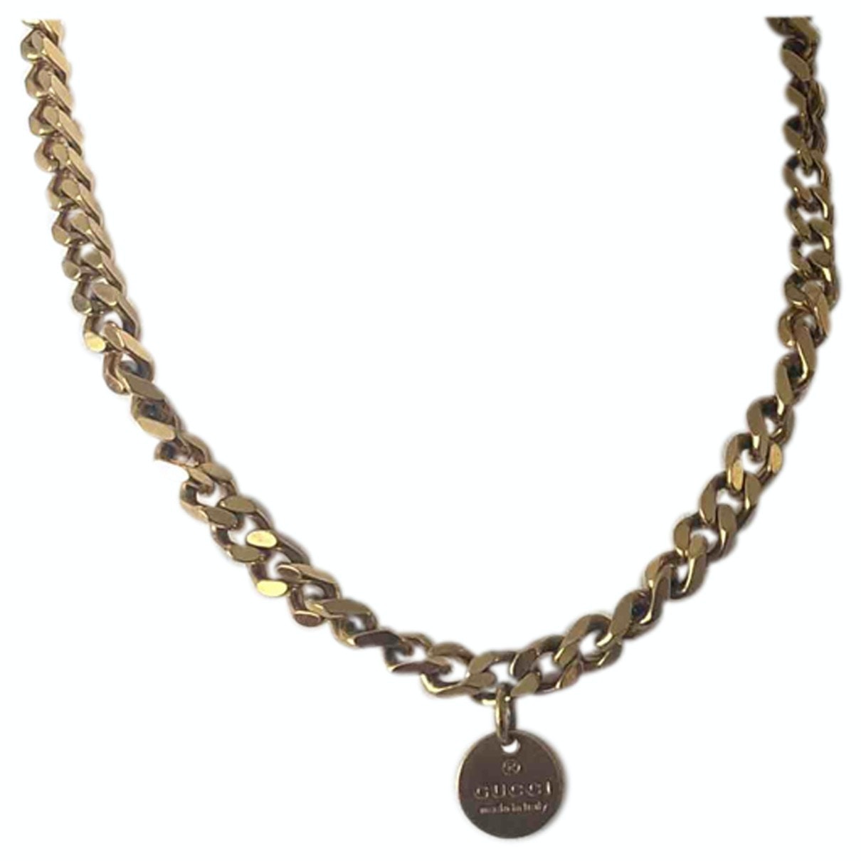 Gucci gold metal necklaces