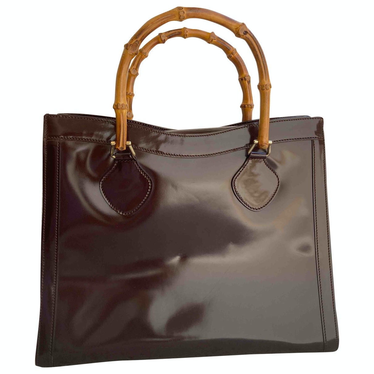 Gucci bamboo brown leather handbag