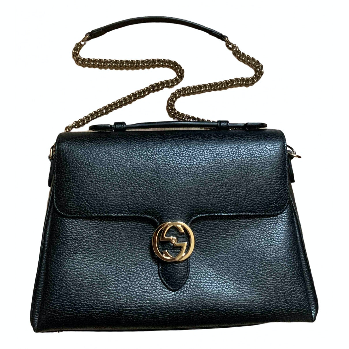 Gucci interlocking black leather handbag