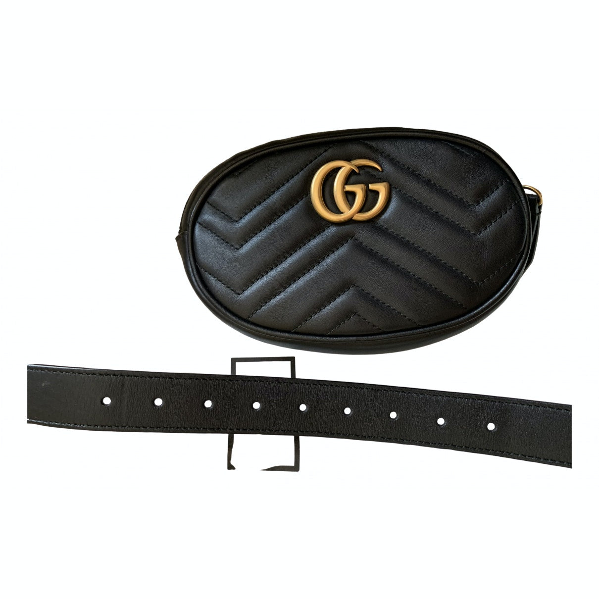 Gucci marmont black leather clutch bag