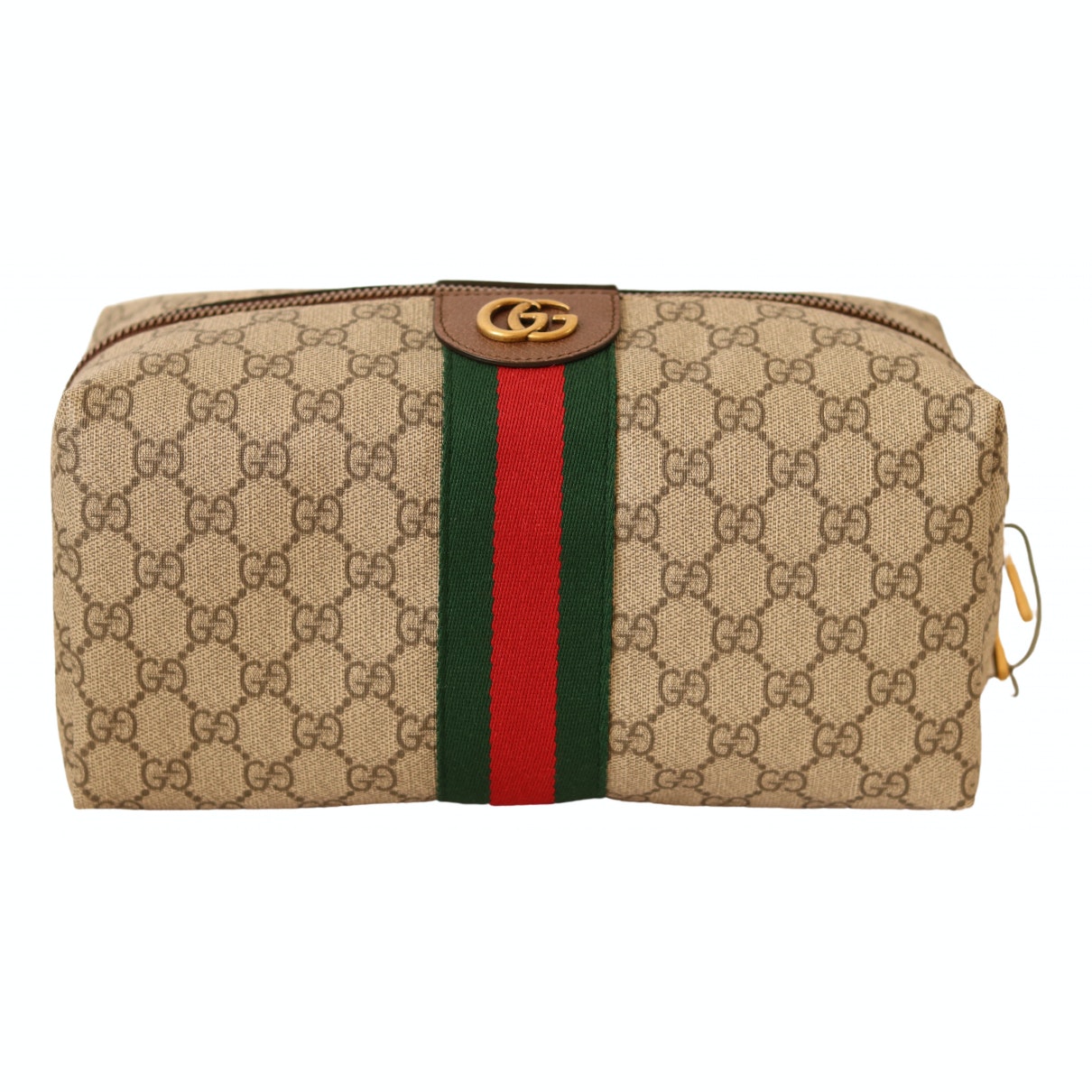 Gucci brown cloth travel bag