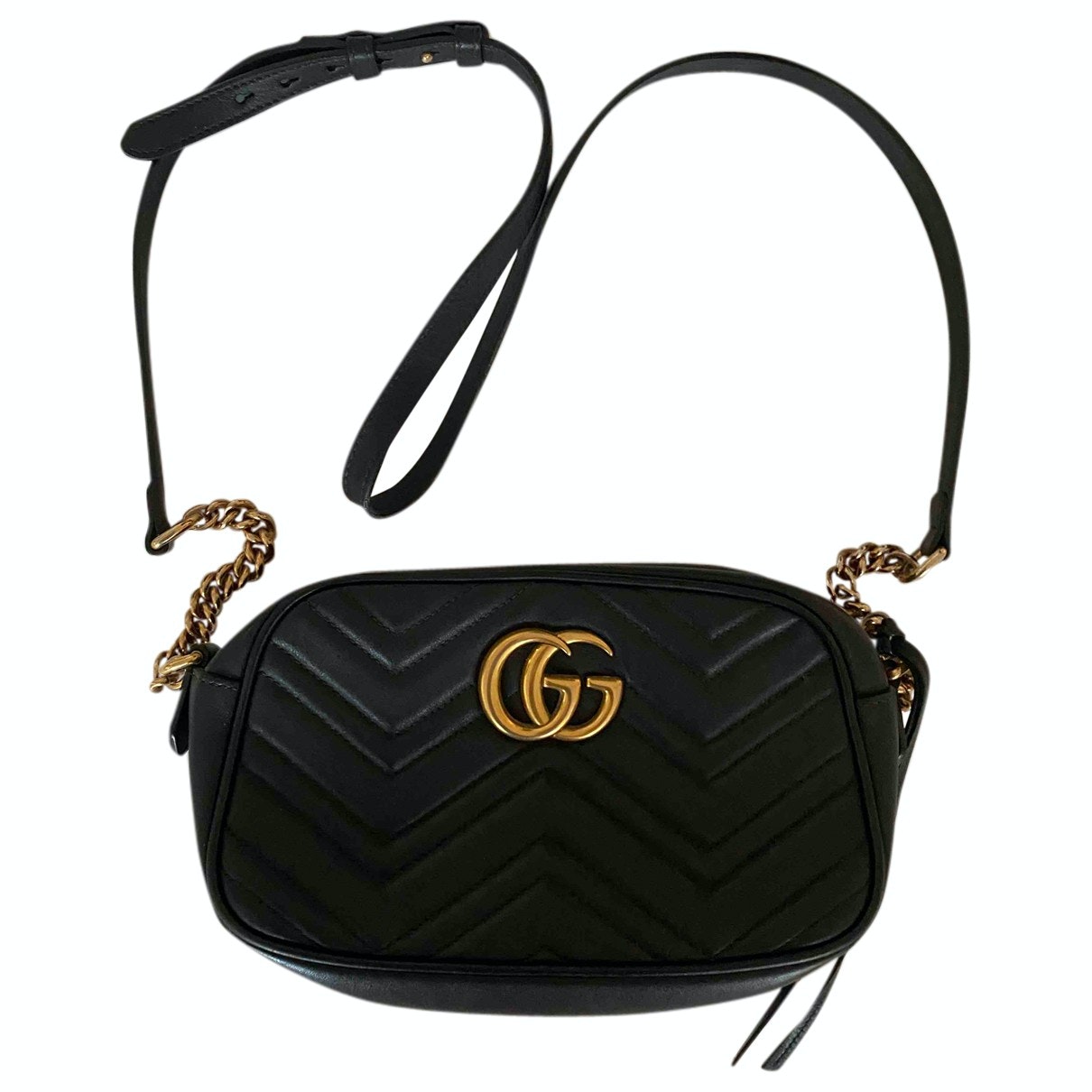 Gucci marmont black leather handbag