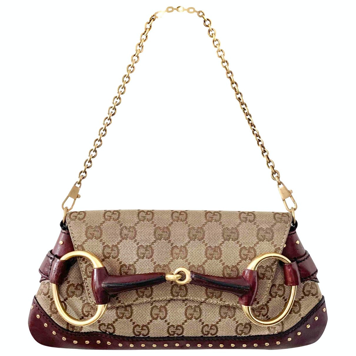 Gucci beige cloth clutch bag