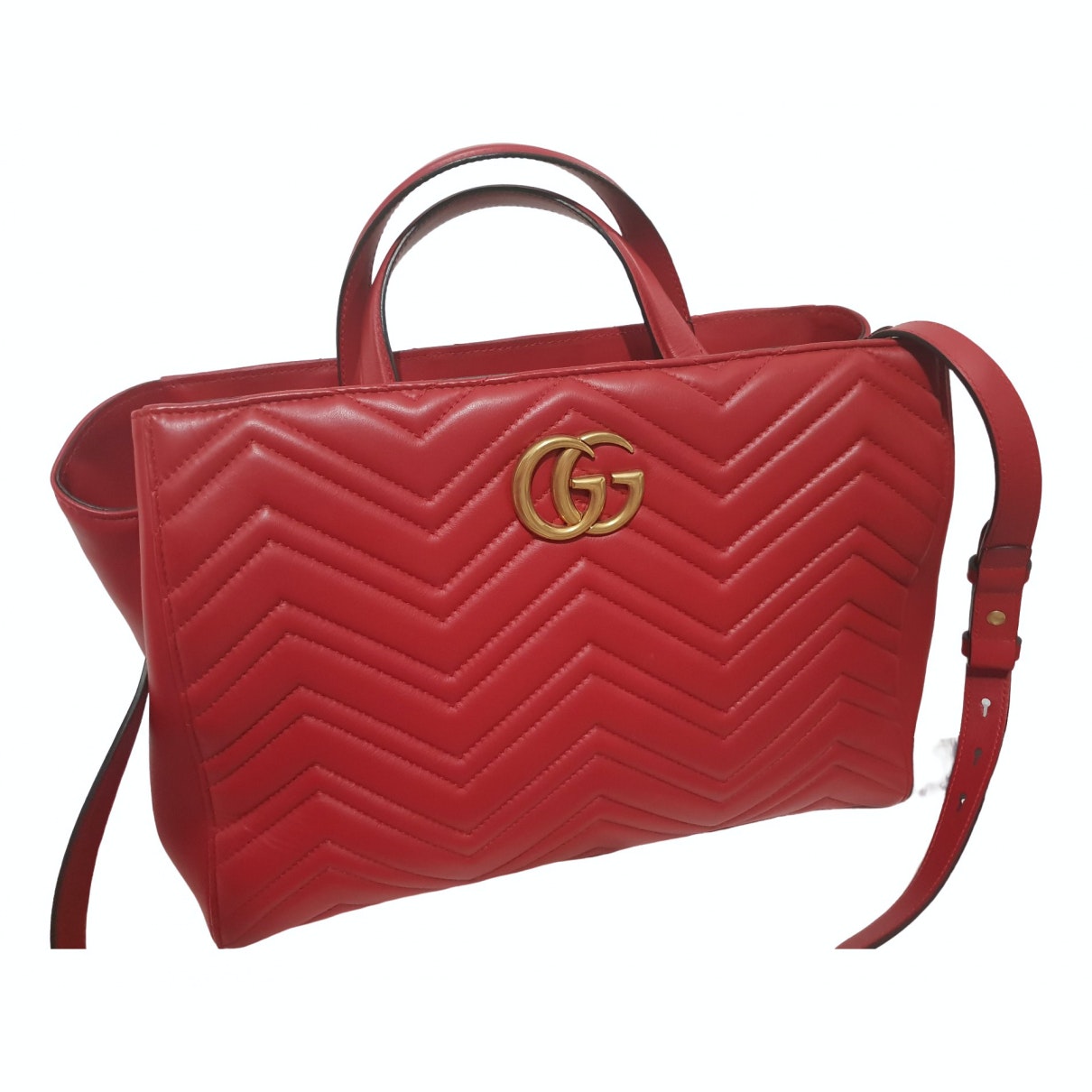 Gucci marmont red leather handbag