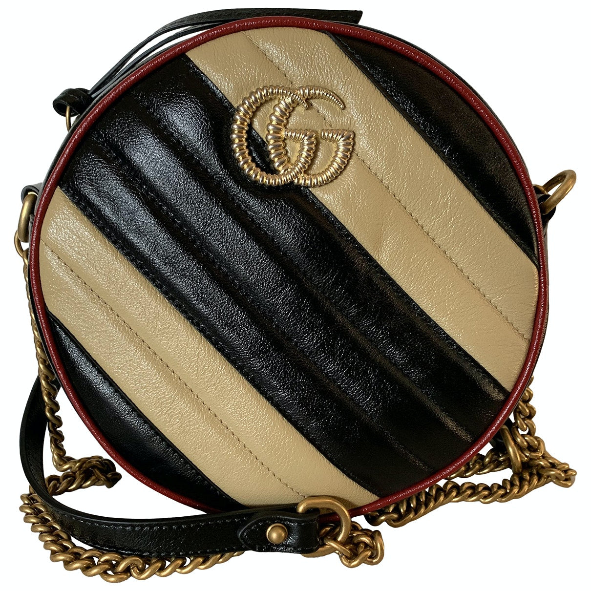 Gucci gg marmont circle blue leather handbag