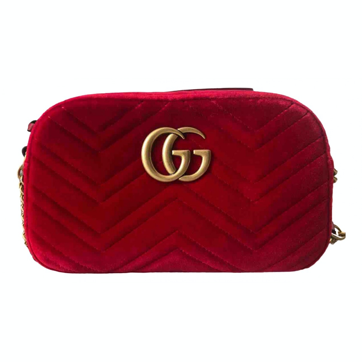 Gucci marmont red velvet handbag