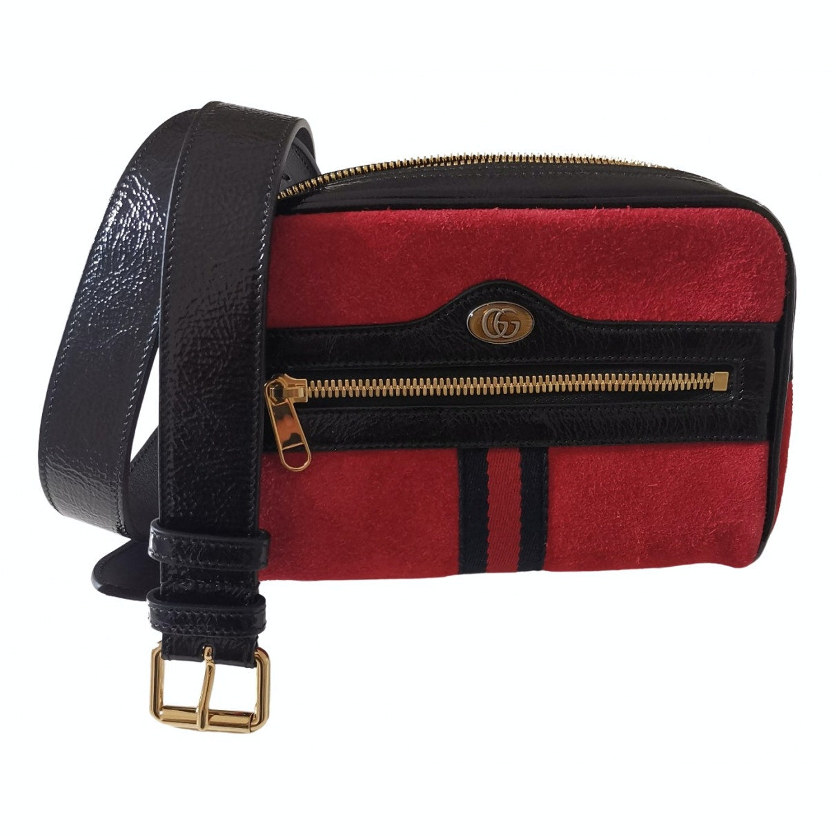 Gucci ophidia red suede clutch bag