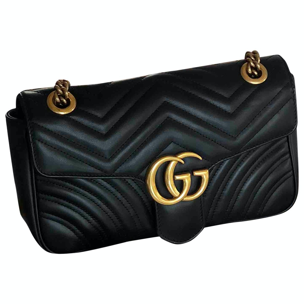 Gucci marmont black leather handbag