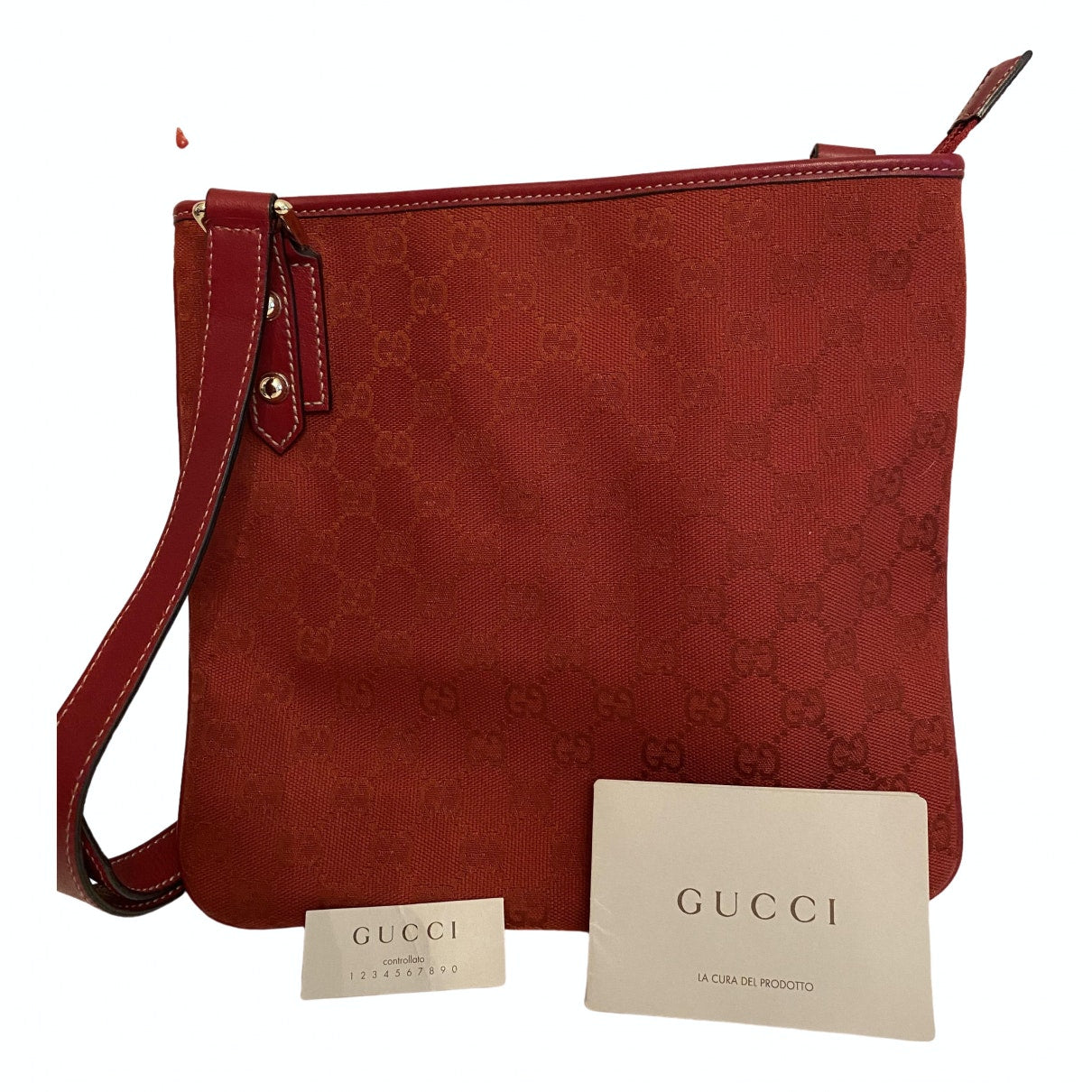 Gucci red cloth handbag